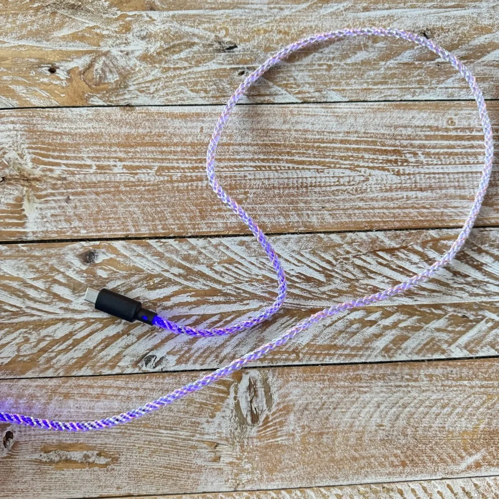 🍭35” Multi Color Light Up Charging Cable USB A - USB C🍭 +Color changing USB plug